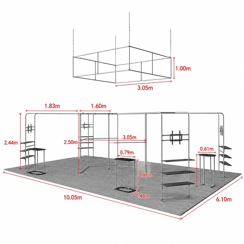 Stand modulari componibili 9m x 6m - Modello 4