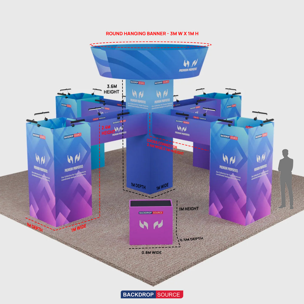 Kit stand modulari 9m x 9m - Modello 1