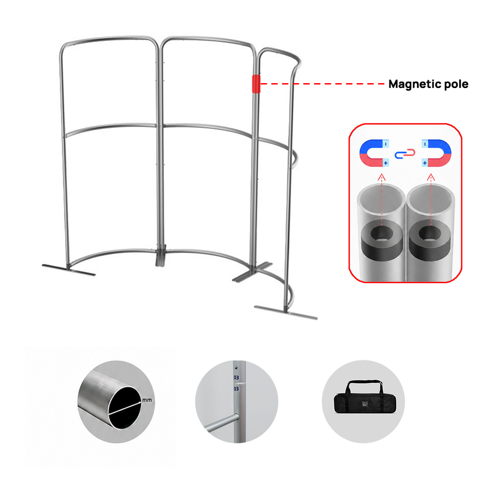 Magnetic Fabric Booth Display - Model 2 (2m x 2m)