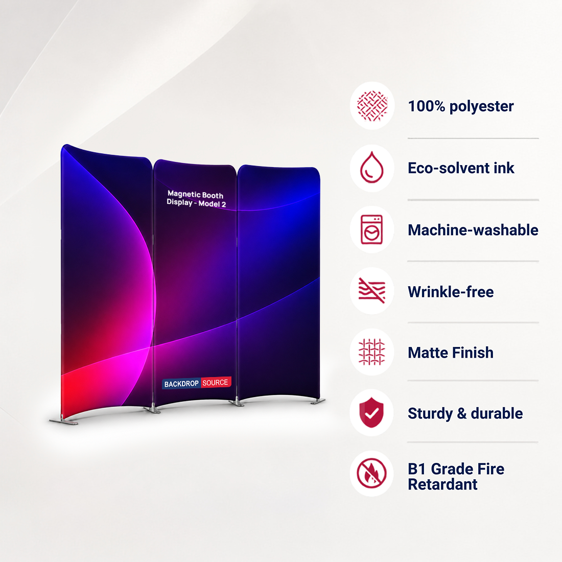 Magnetic Fabric Booth Display - Model 2 (2m x 2m)