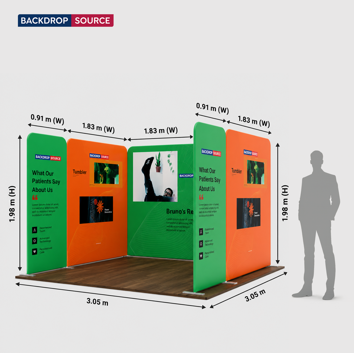 Espositore in Tessuto Magnetico - Modello 2 (3m x 3m)