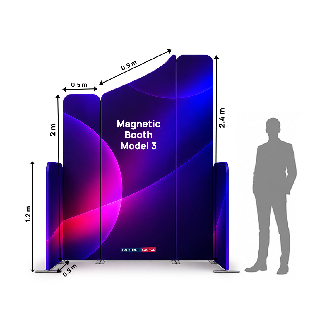 Espositore con Telaio Magnetico in Tessuto - Modello 3 (2m x 2m)