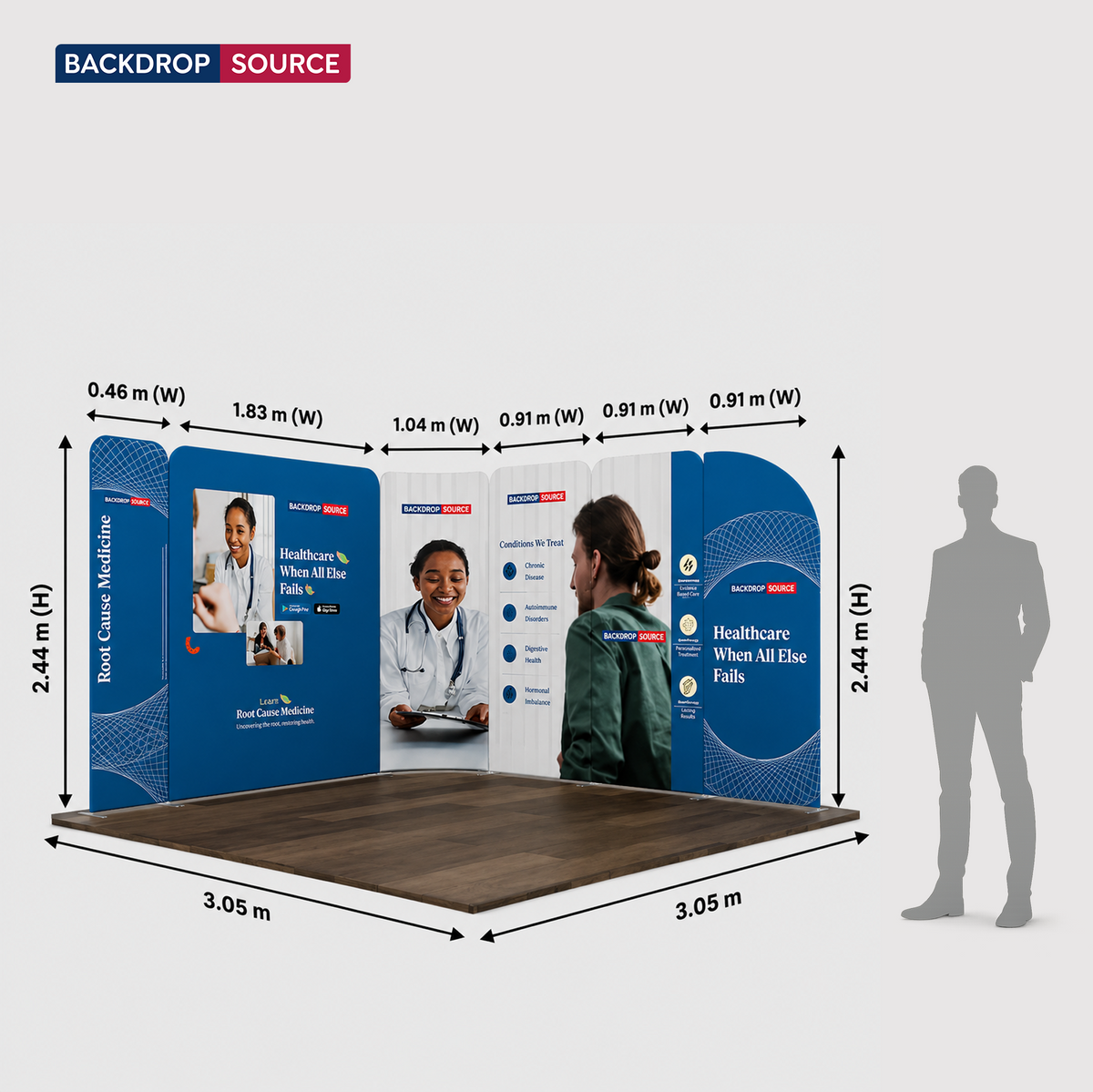 Display espositivo in tessuto magnetico - Modello 3 (3m x 3m)