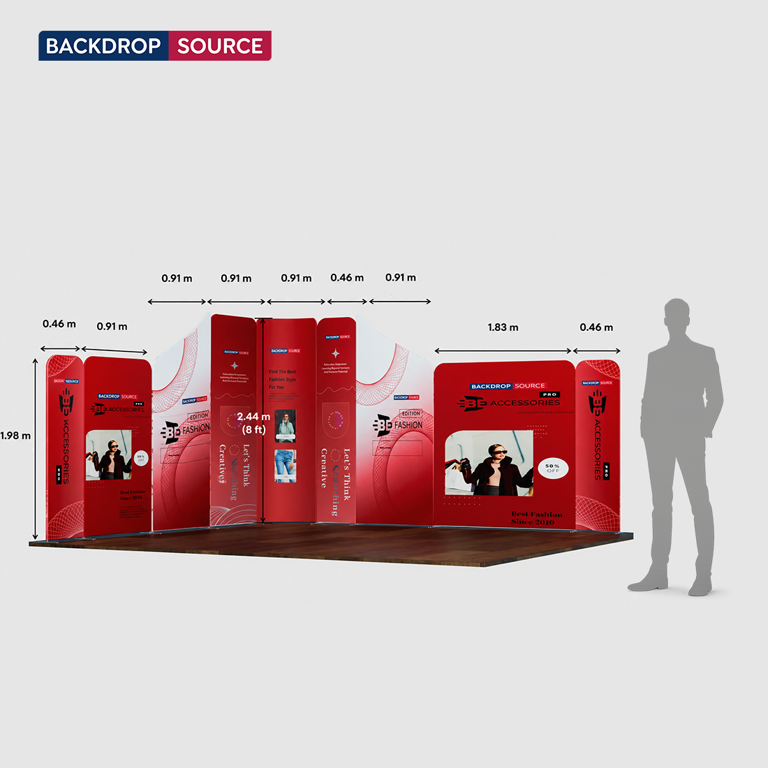 Display magnetico per stand in tessuto - Modello 5 (4 x 4m)