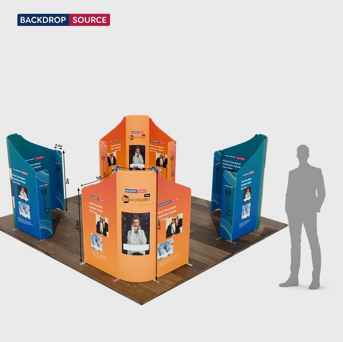 Stand Espositivo Magnetico in Tessuto - Modello 5 (6m x 6m)