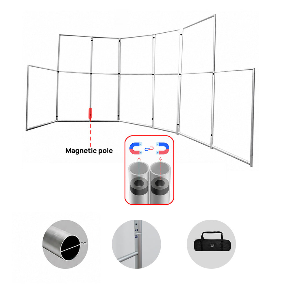 Display magnetico in tessuto divisorio – 7 pannelli
