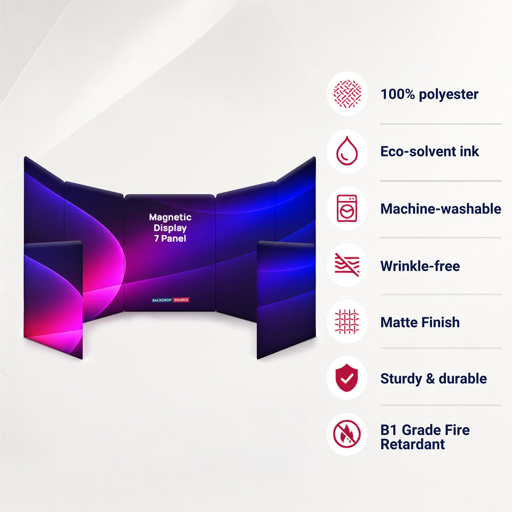 Display magnetico in tessuto divisorio – 7 pannelli