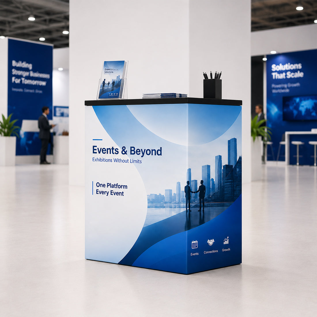 Mostrador de exhibición de tela rectangular (para exhibiciones en podios y stands)