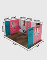 Stand espositivo in tessuto magnetico - Modello 1 (5 m x 3 m)