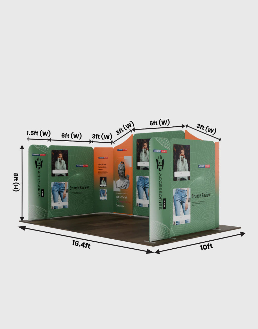 Display per Stand in Tessuto Magnetico - Modello 2 (5m x 3m)