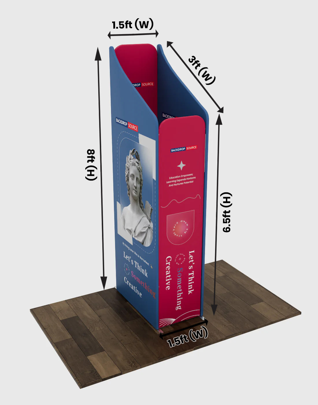 Espositore magnetico in tessuto per stand - Modello 4 (2m x 2m)