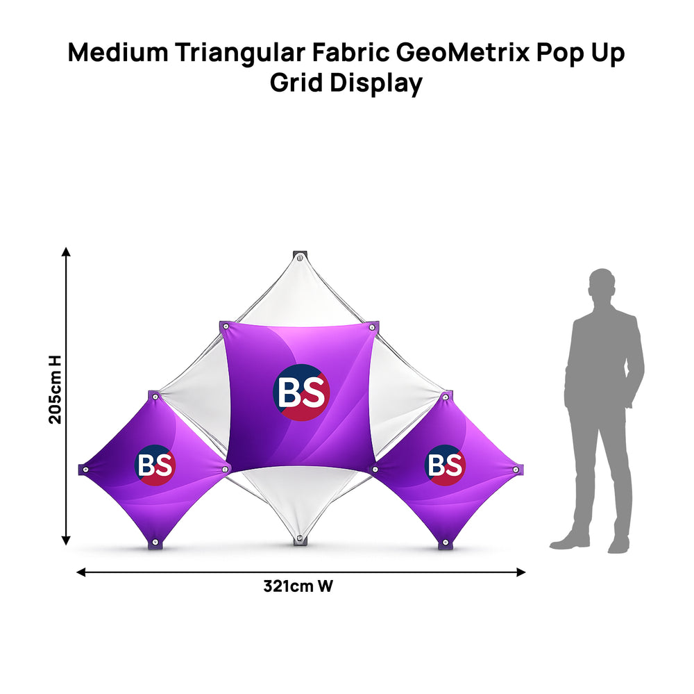 Espositore Triangolare Medio in Tessuto GeoMetrix Pop Up