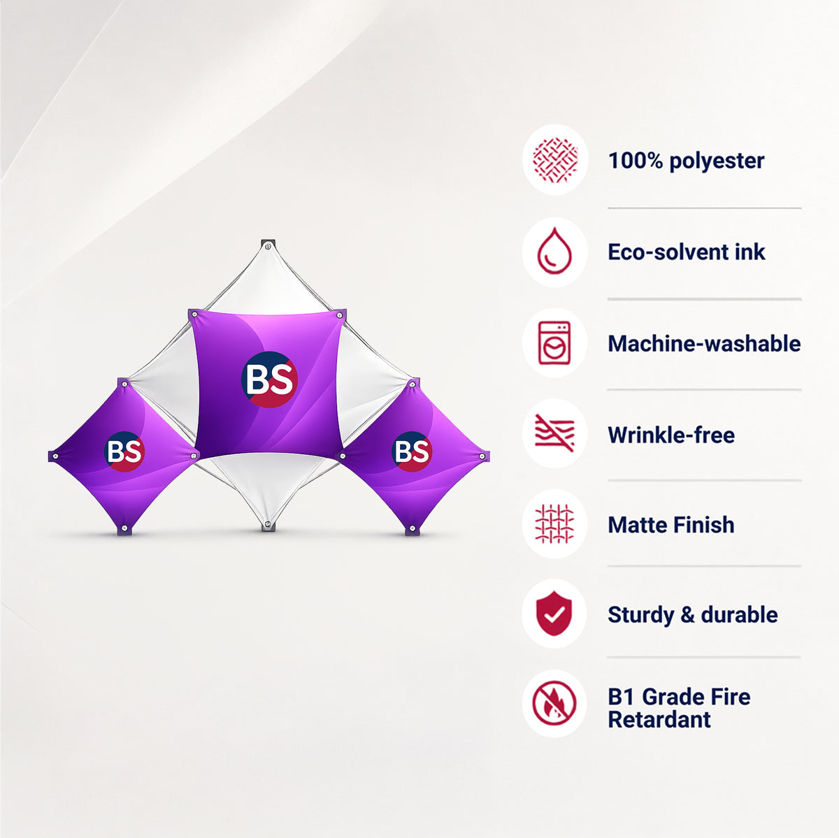 Espositore Triangolare Medio in Tessuto GeoMetrix Pop Up