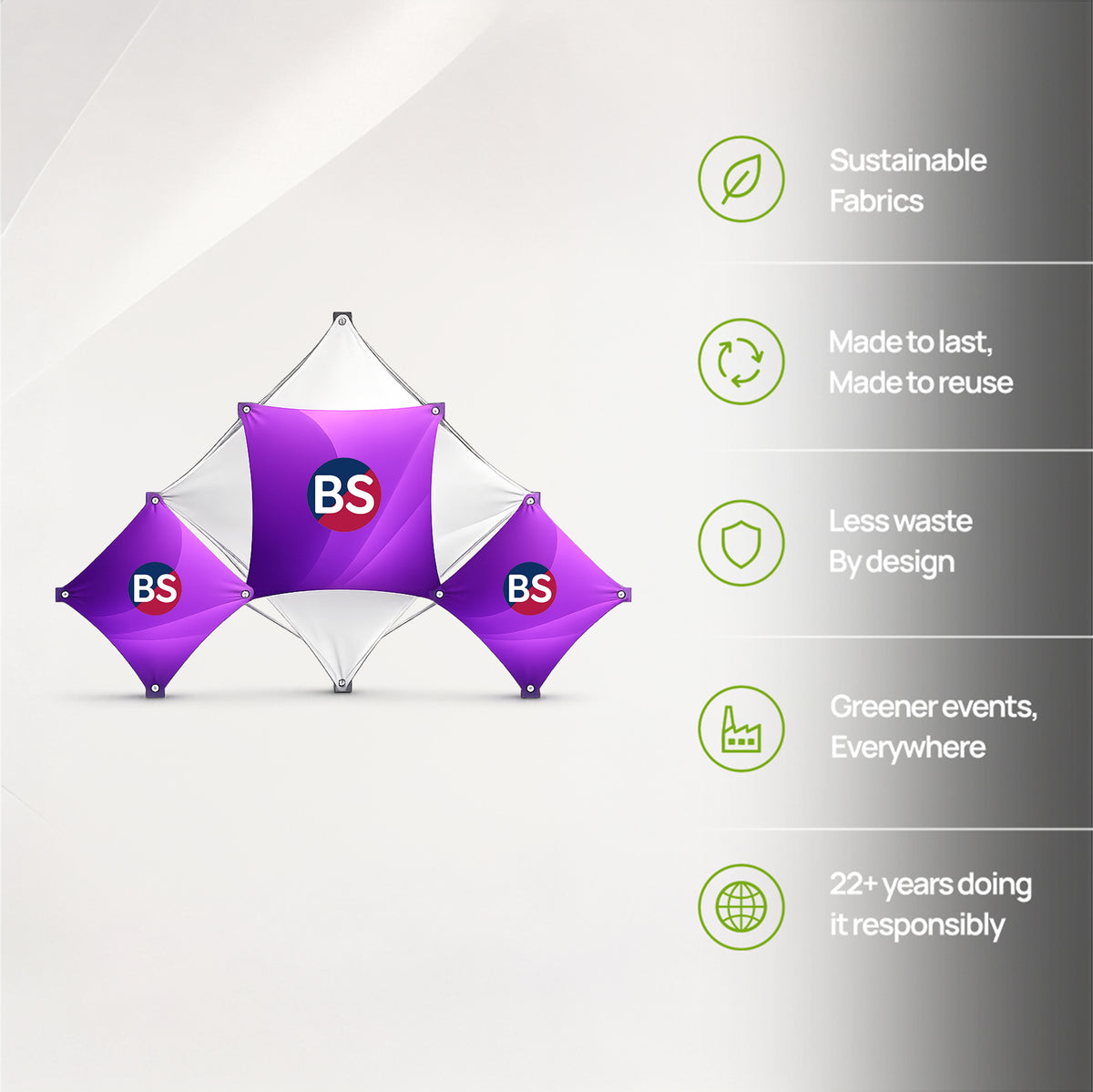 Espositore Triangolare Medio in Tessuto GeoMetrix Pop Up