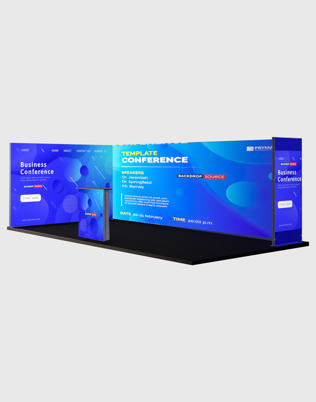 Espositore modulare SEG Lightbox da 10 piedi per fiere - Modello 1