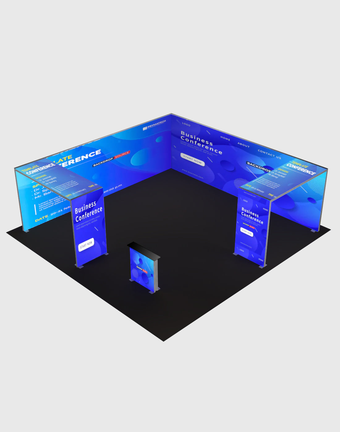 Espositore modulare SEG Lightbox da 10 piedi per fiere - Modello 1