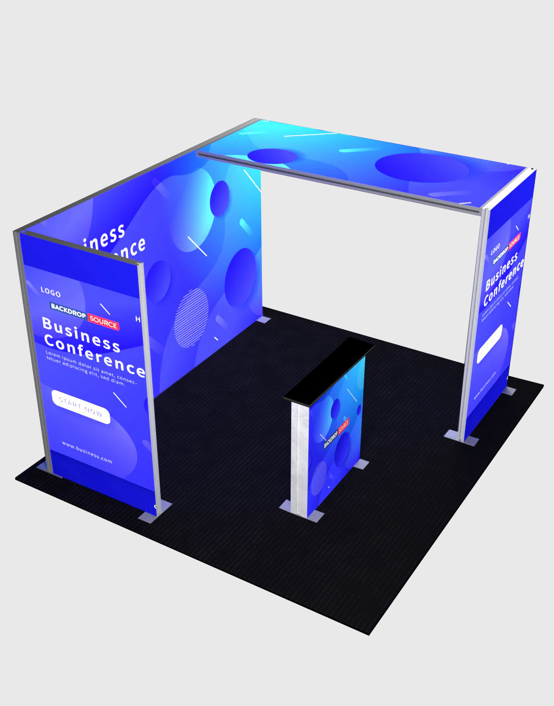 Espositore modulare SEG Lightbox da 10 piedi per fiere - Modello 3