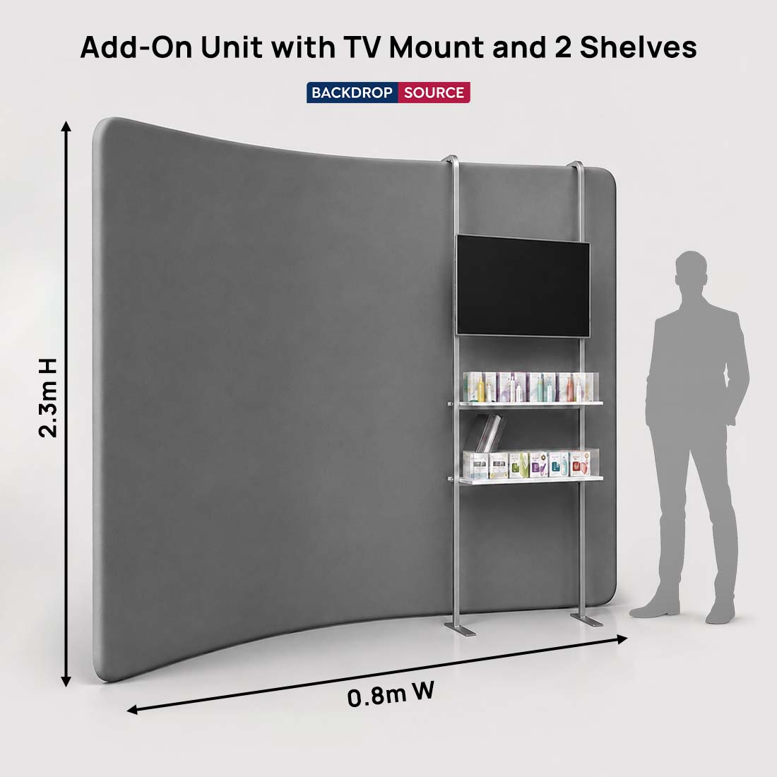 Unità aggiuntiva modulare con supporto TV e 2 ripiani