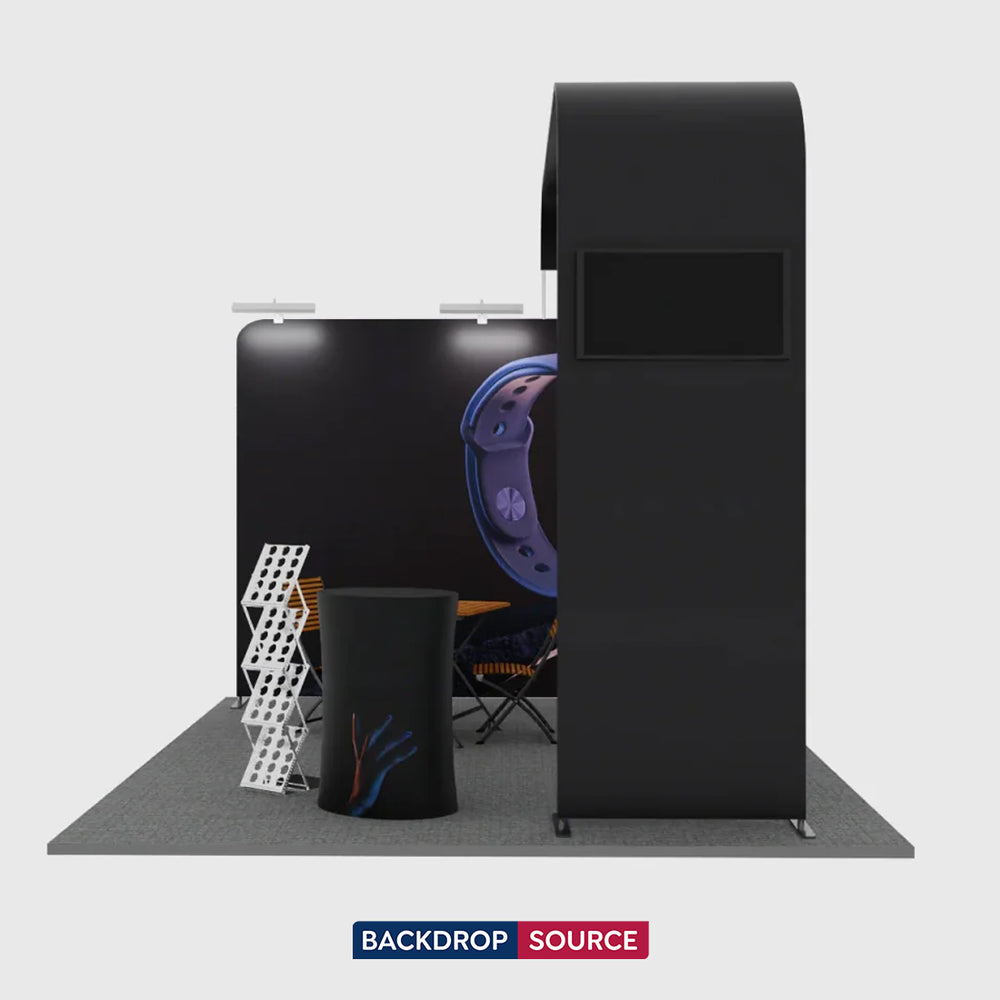 Kit espositivo modulare per TV ad arco L per stand larghi 3 m