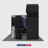 Kit espositivo modulare per TV ad arco L per stand larghi 3 m