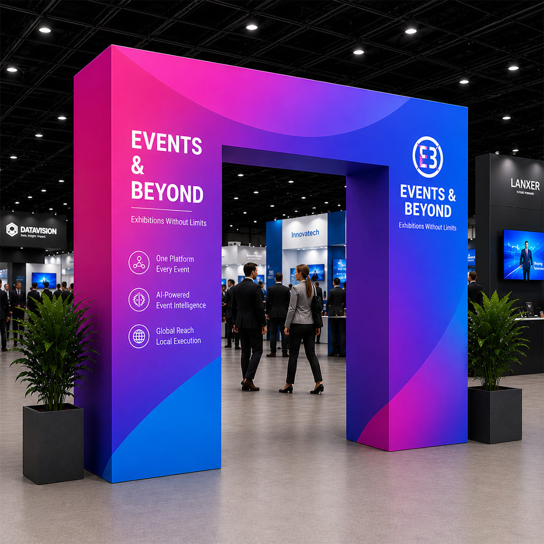 Arco para eventos con estructura en N personalizado