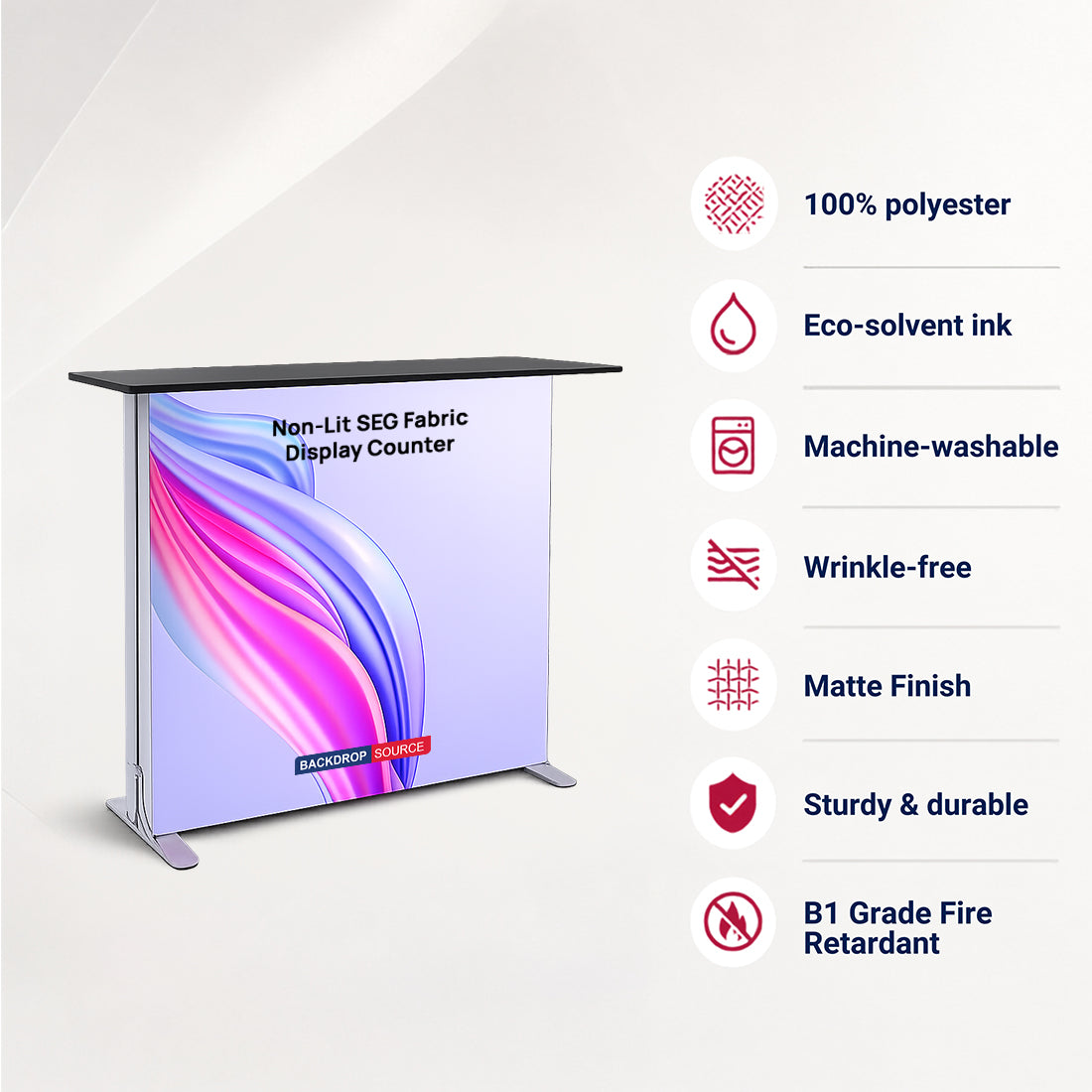 Non-Lit SEG Fabric Display Counter – 3.3ft Height