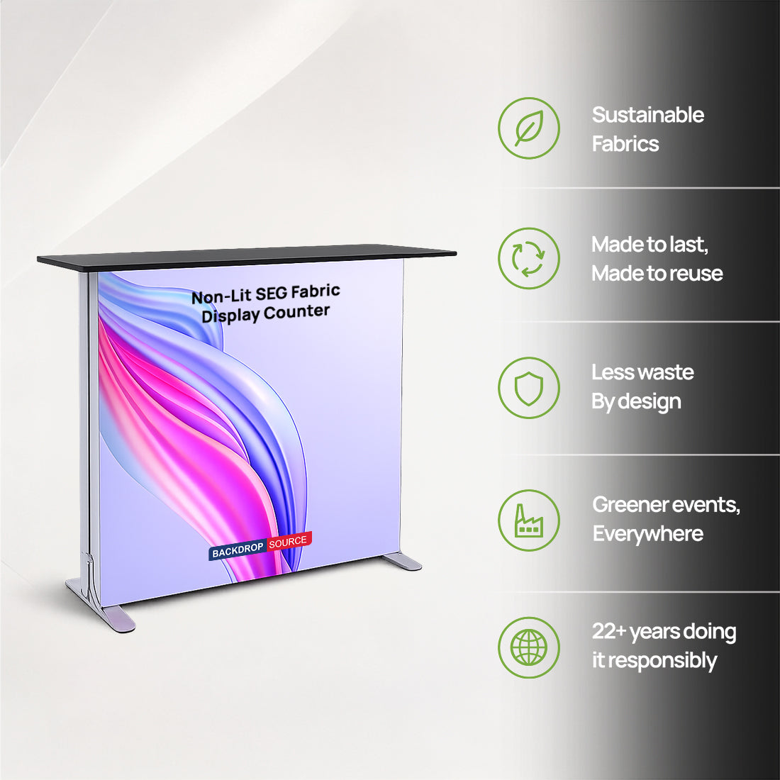 Non-Lit SEG Fabric Display Counter – 3.3ft Height