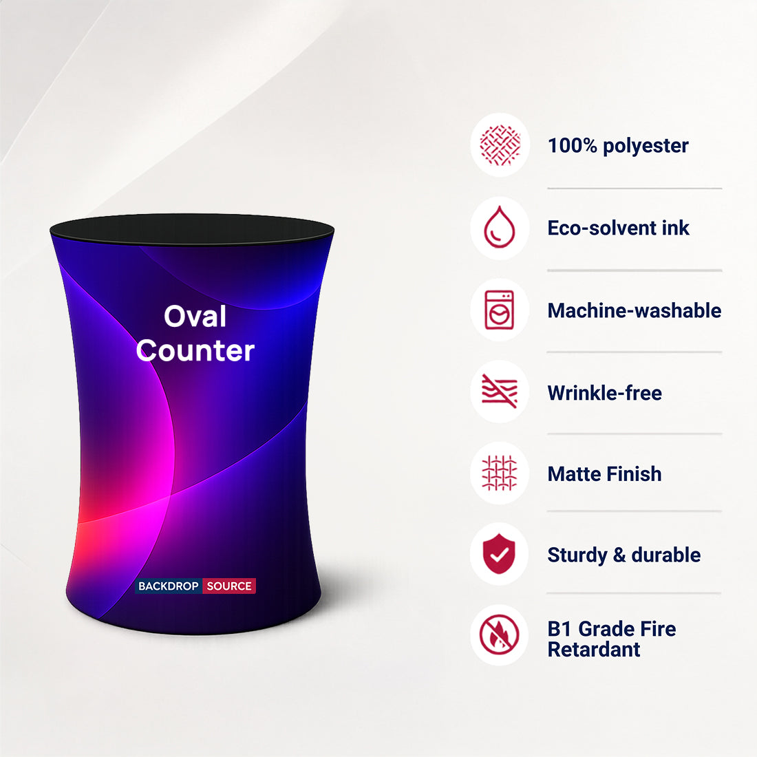 Oval Fabric Display Counter (For Podium & Booth Exhibitions)