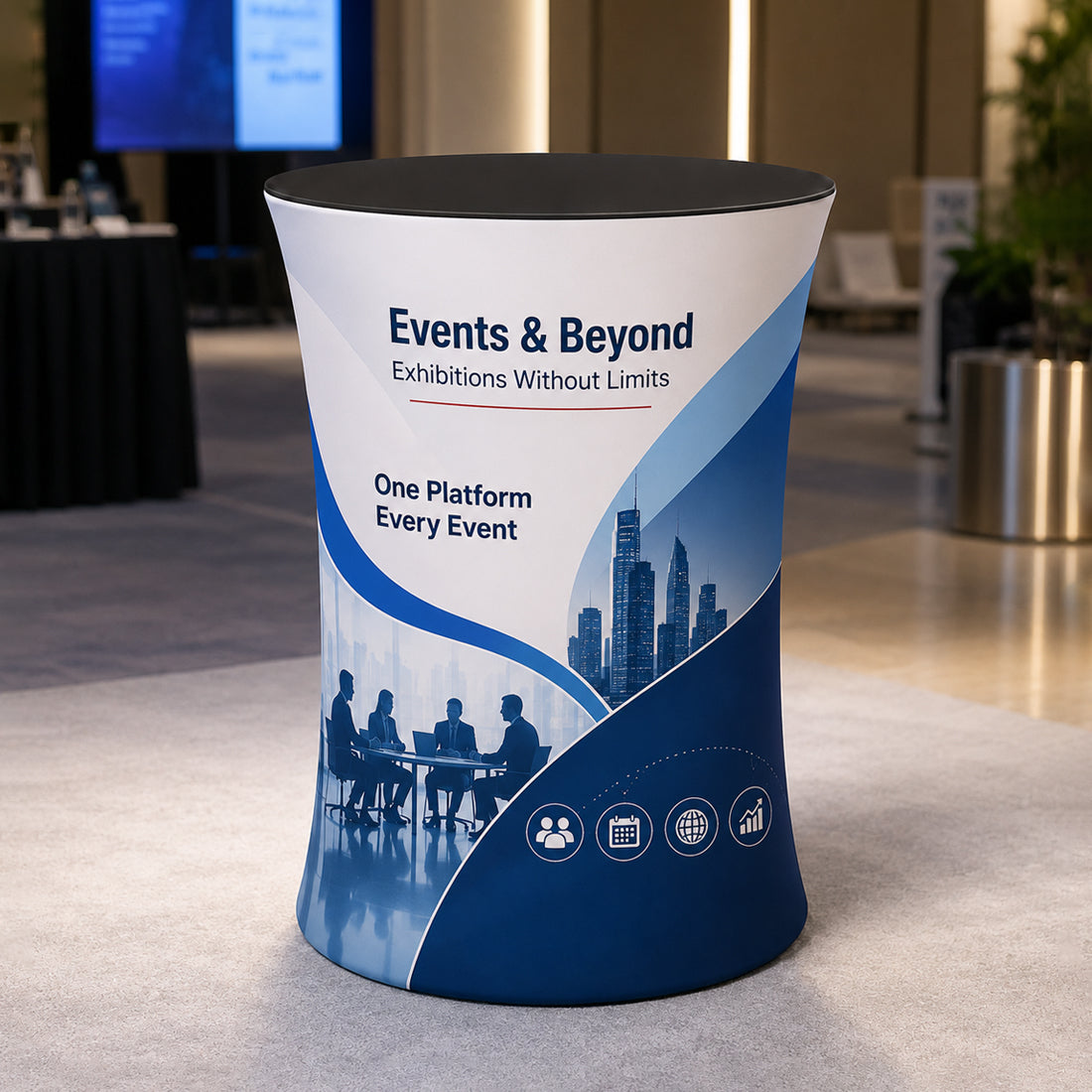 Oval Fabric Display Counter (For Podium & Booth Exhibitions)