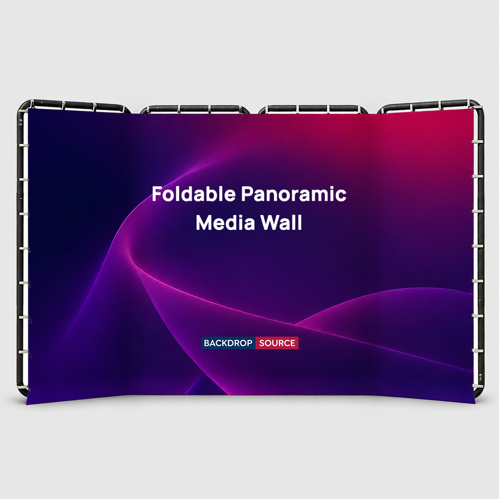 Pared multimedia panorámica plegable con diseño que cambia de forma