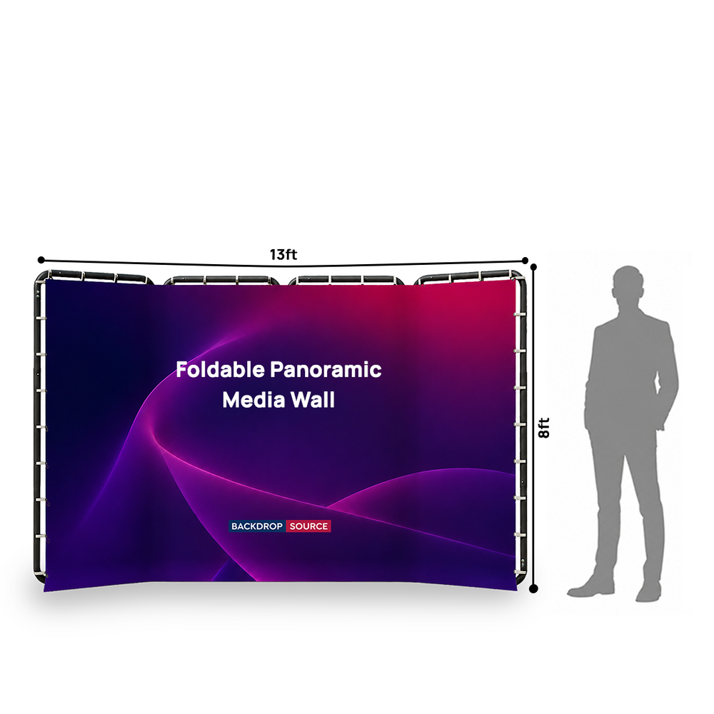 Pared multimedia panorámica plegable con diseño que cambia de forma