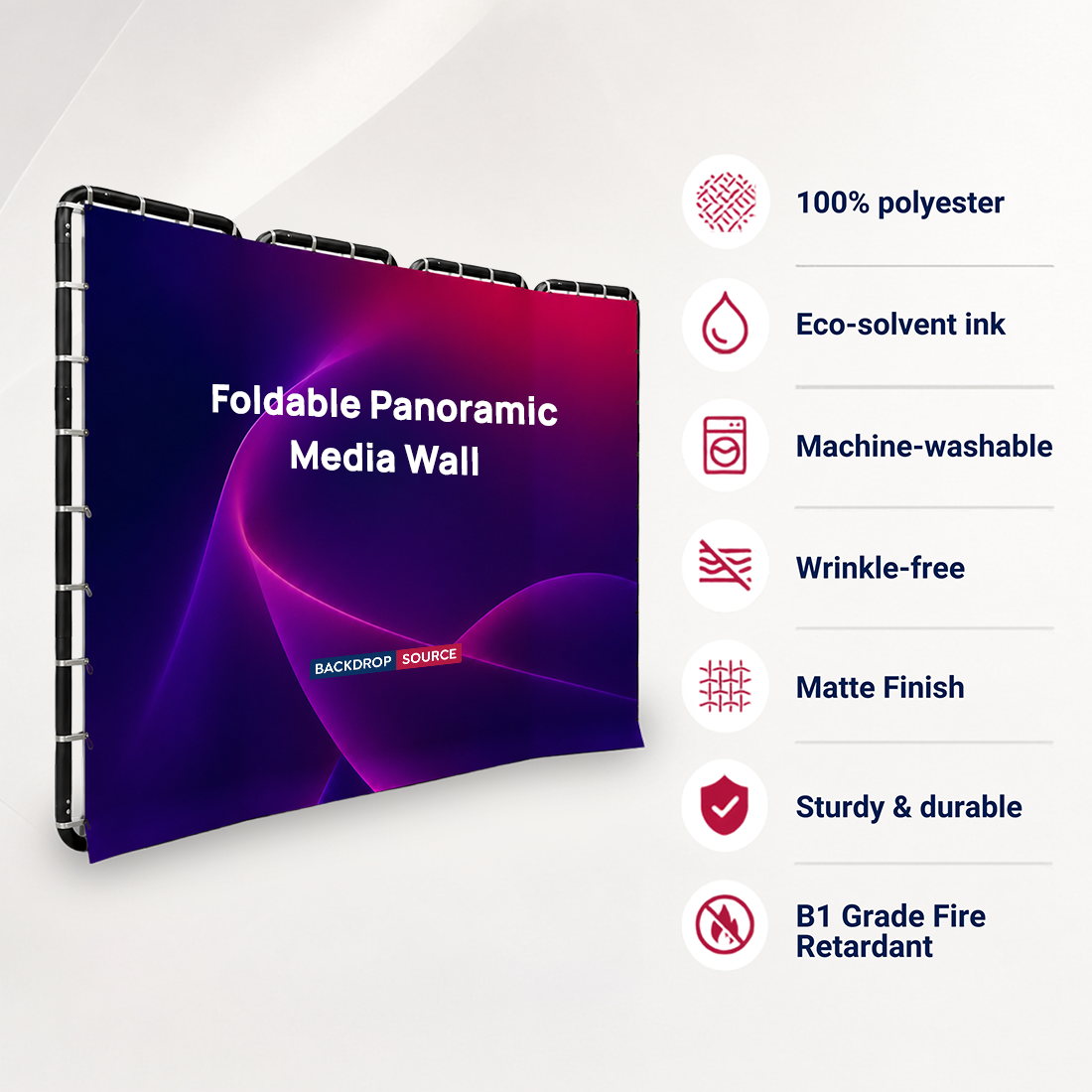 Pared multimedia panorámica plegable con diseño que cambia de forma