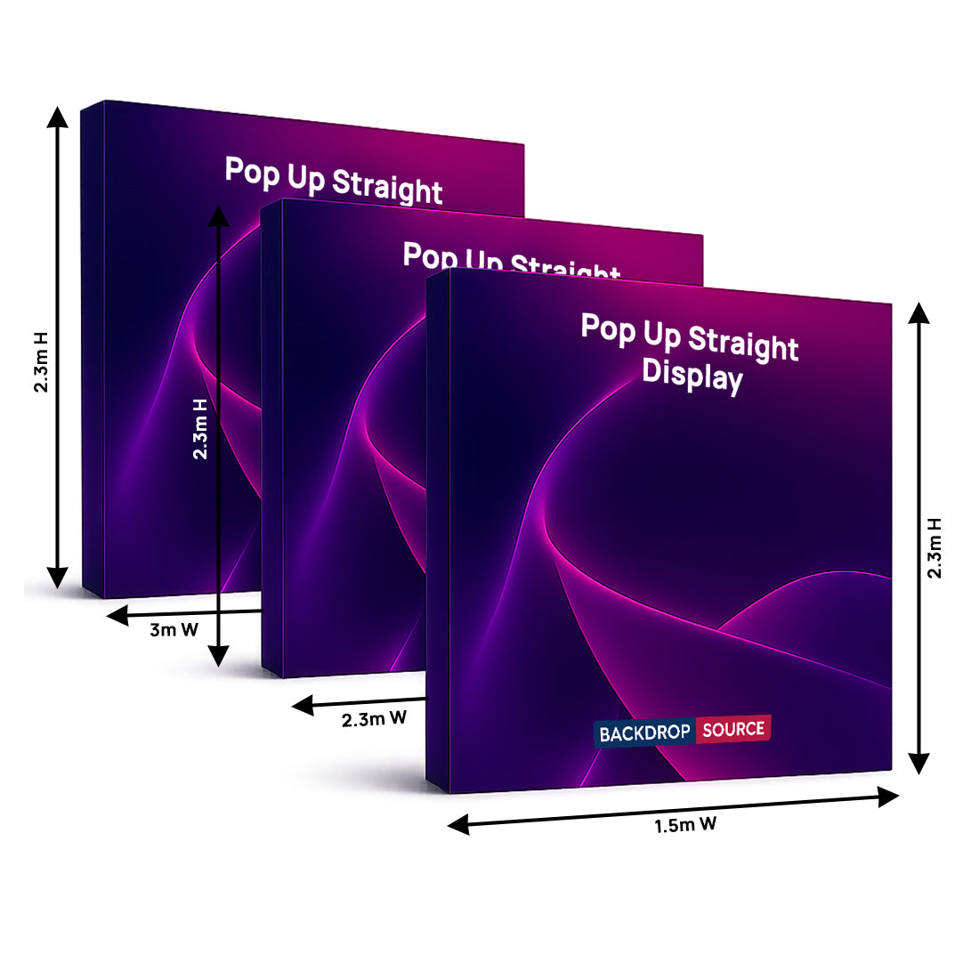 Portable Straight Fabric Pop-Up Wall