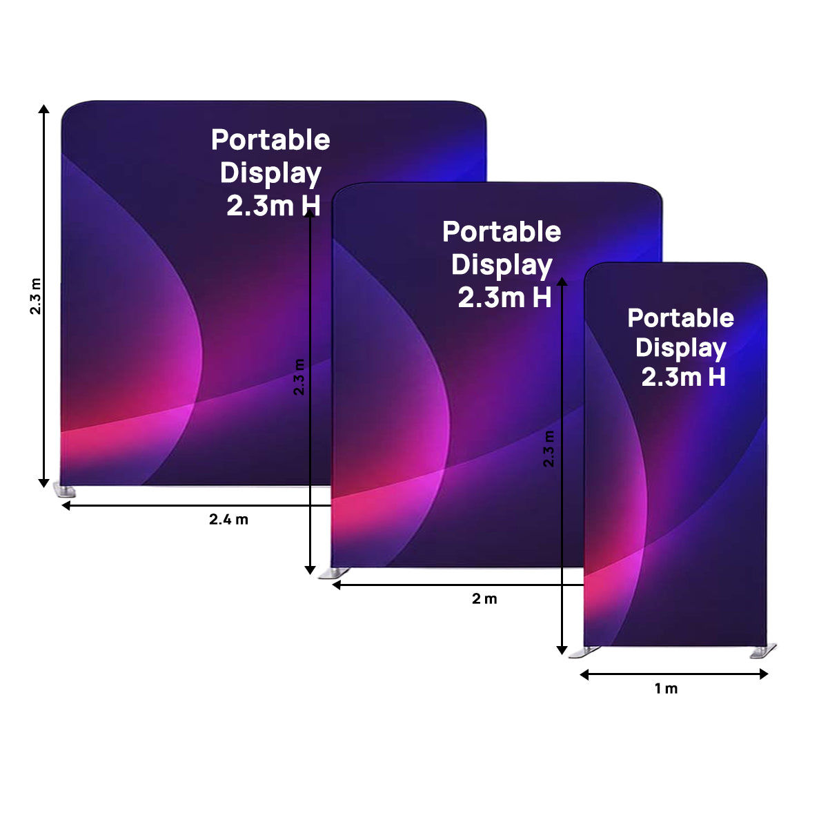 Espositore portatile in tessuto alto 2,3 m