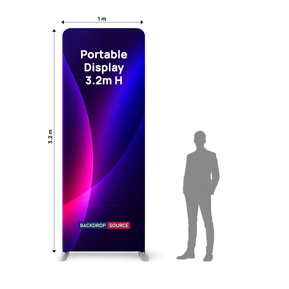 Portable 3.2m H High Fabric Exhibit Display