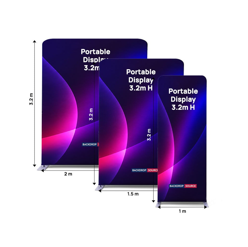 Portable 3.2m H High Fabric Exhibit Display
