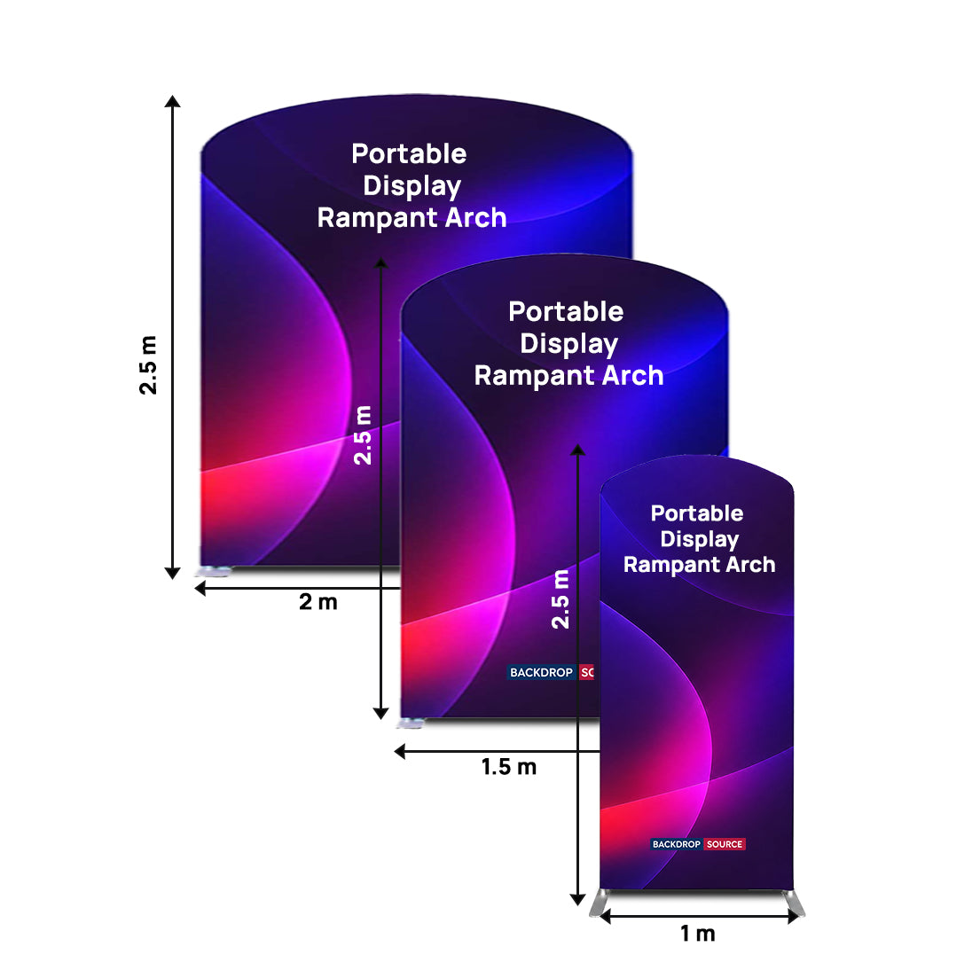 Portable Rampant Arch Fabric Exhibit Display
