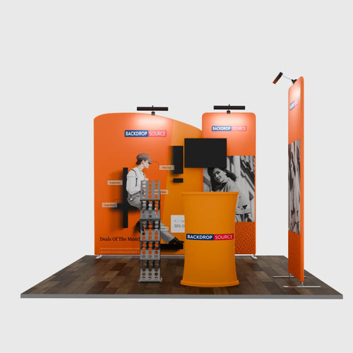 10ft Wide Premium Modular Exhibition Booth Kit with TV Display