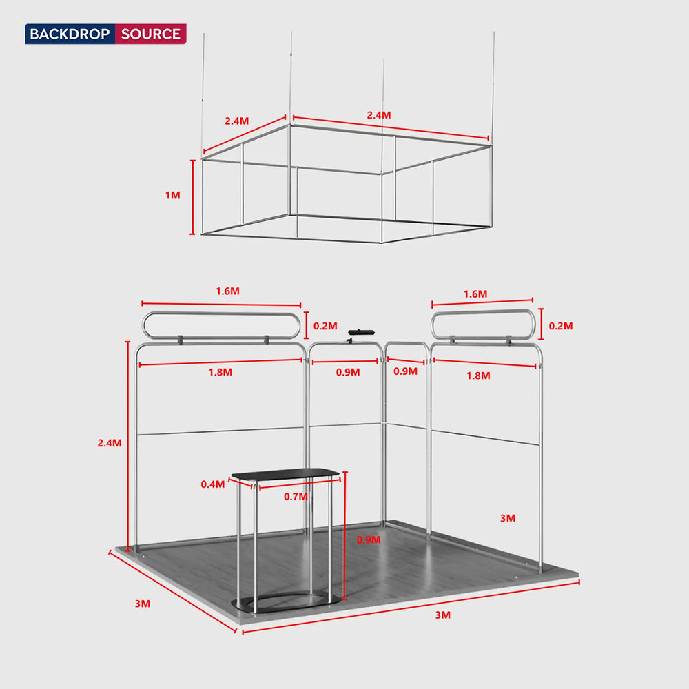 Espositore portatile 3m x 3m - Modello 30