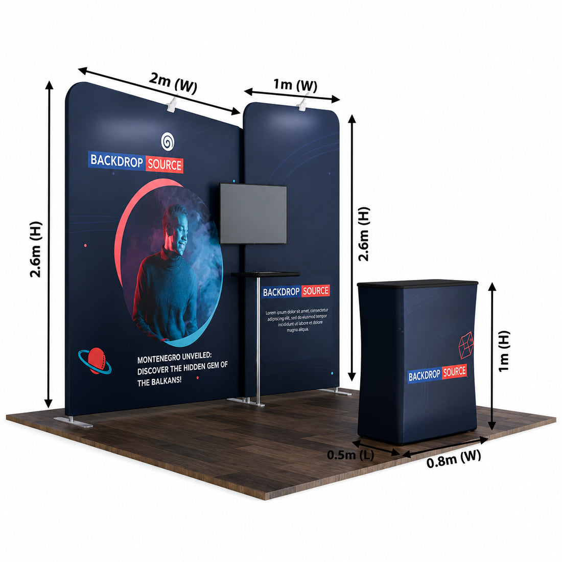 Display Espositivo Portatile 3m x 3m - Modello 7