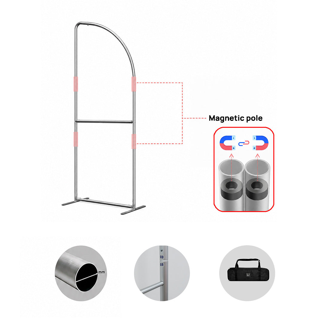 Espositore inclinato portatile magnetico in tessuto