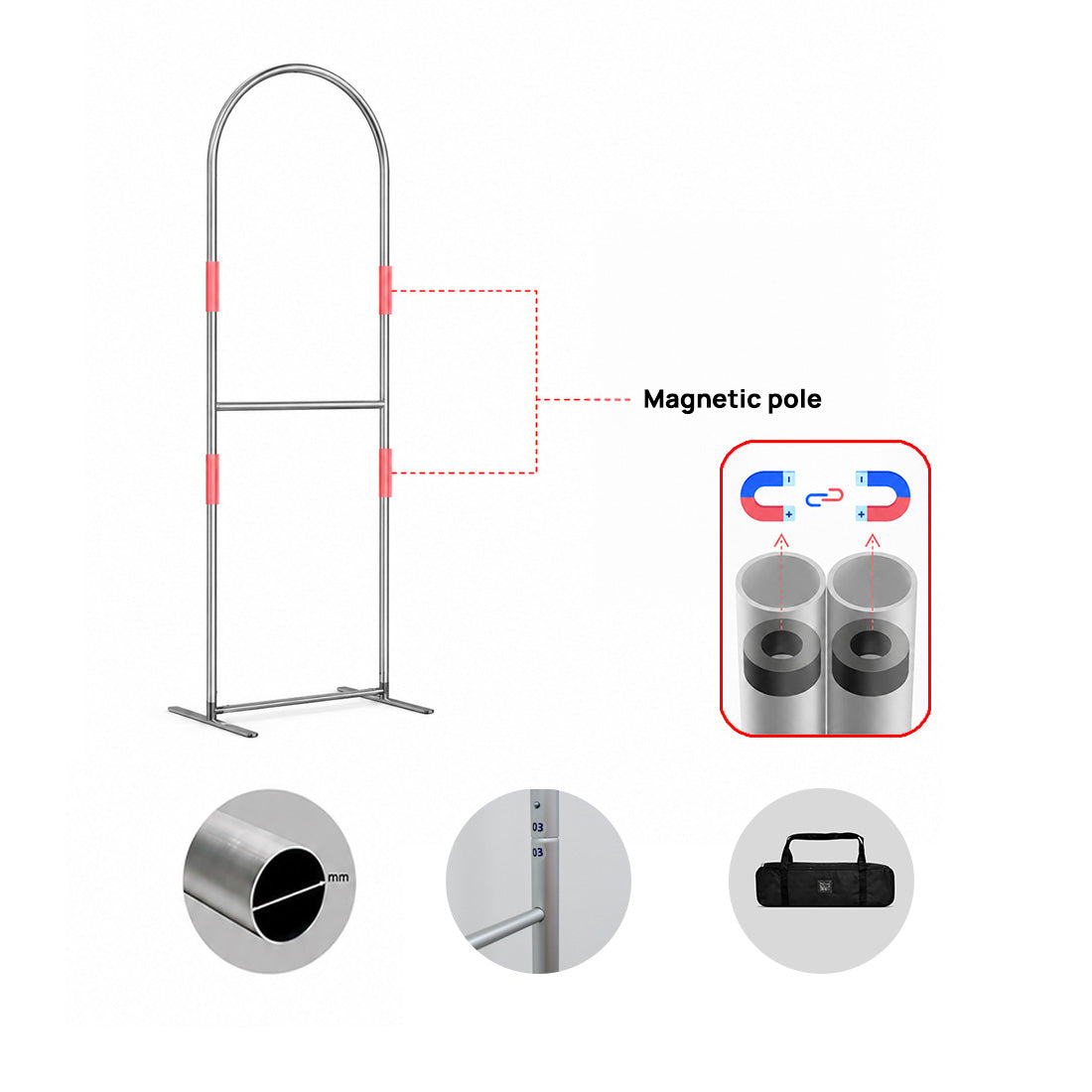 Espositore Portatile in Tessuto con Magnete