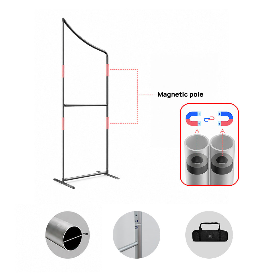 Espositore in tessuto magnetico portatile