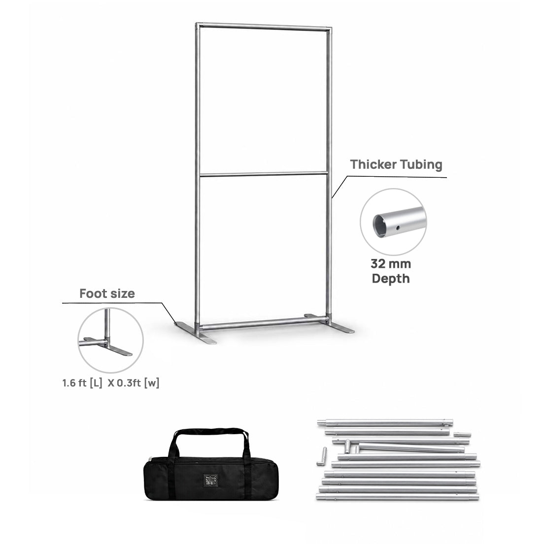 Portable Straight-Corner Fabric Exhibit Display