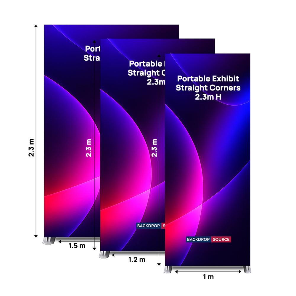 Portable Straight-Corner Fabric Exhibit Display