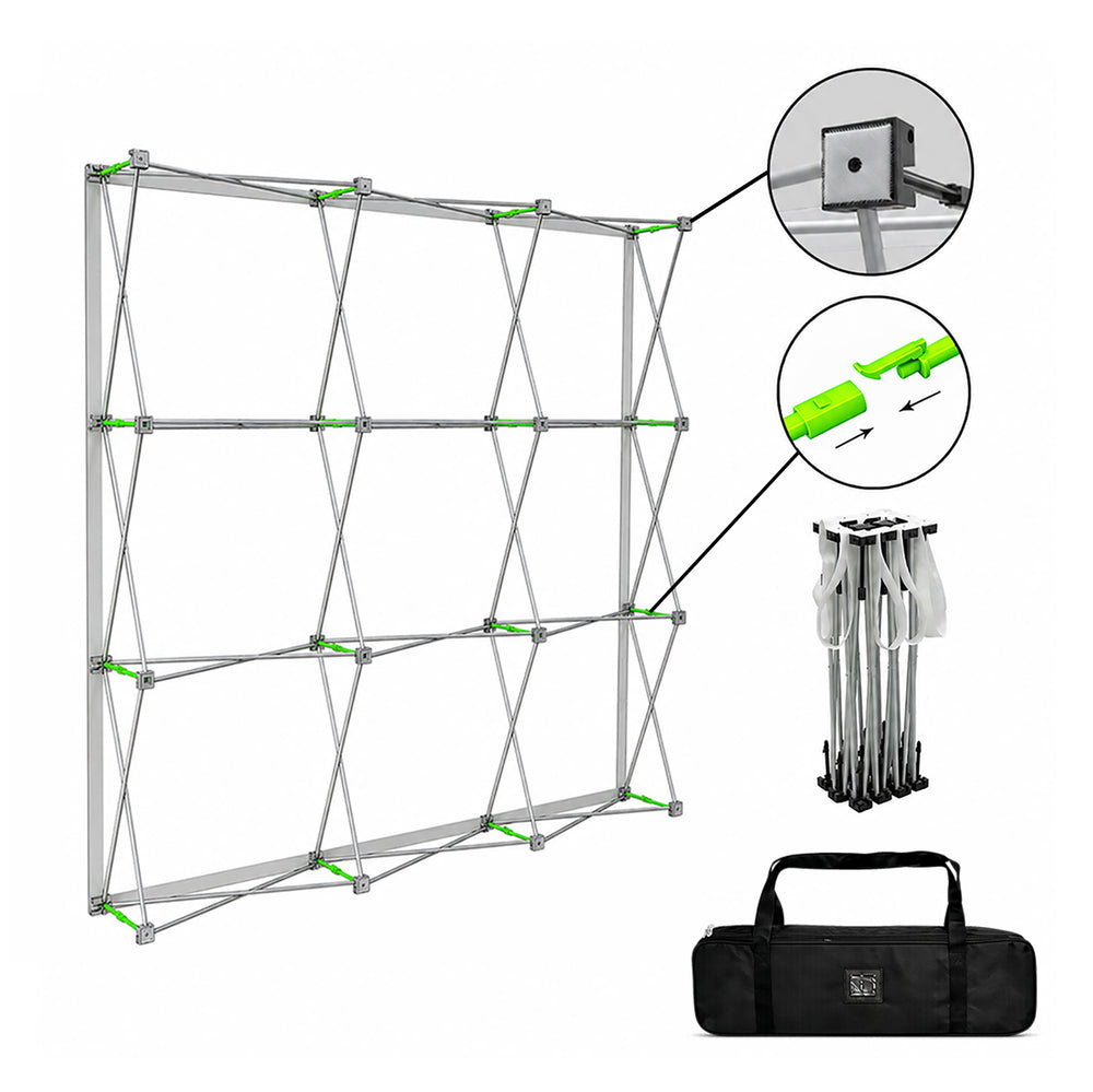Portable Straight Pop-Up Wall with Shelves