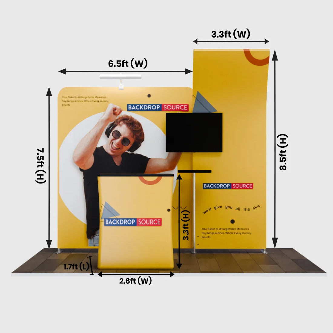 Exhibidor portátil de 10 pies - Modelo 6