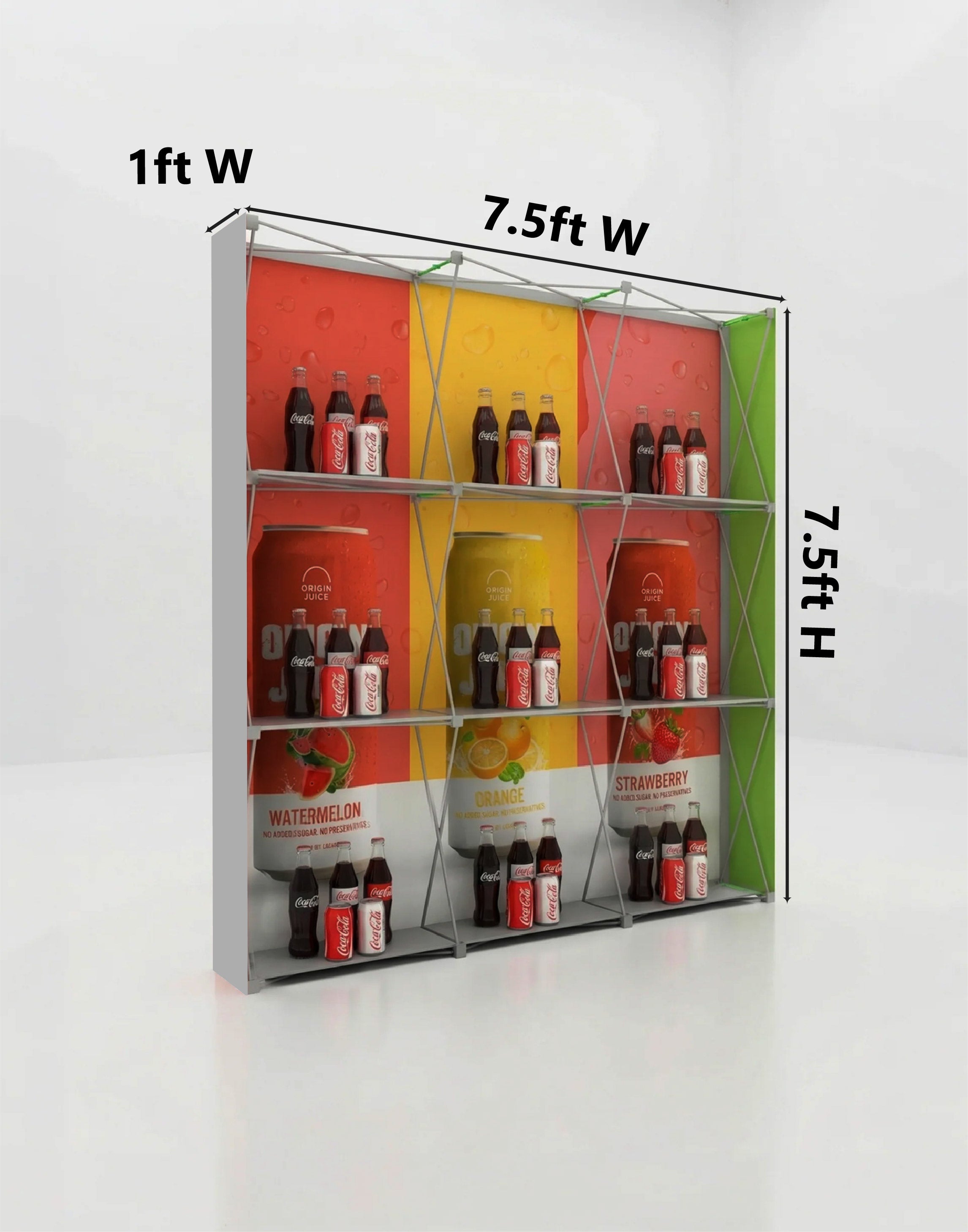 Portable Straight Pop-Up Wall with Shelves