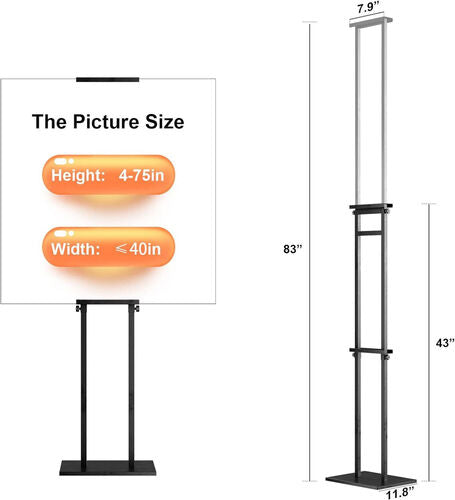 Poster Sign For Display Ajustible Pedestal Stand Up To 75
