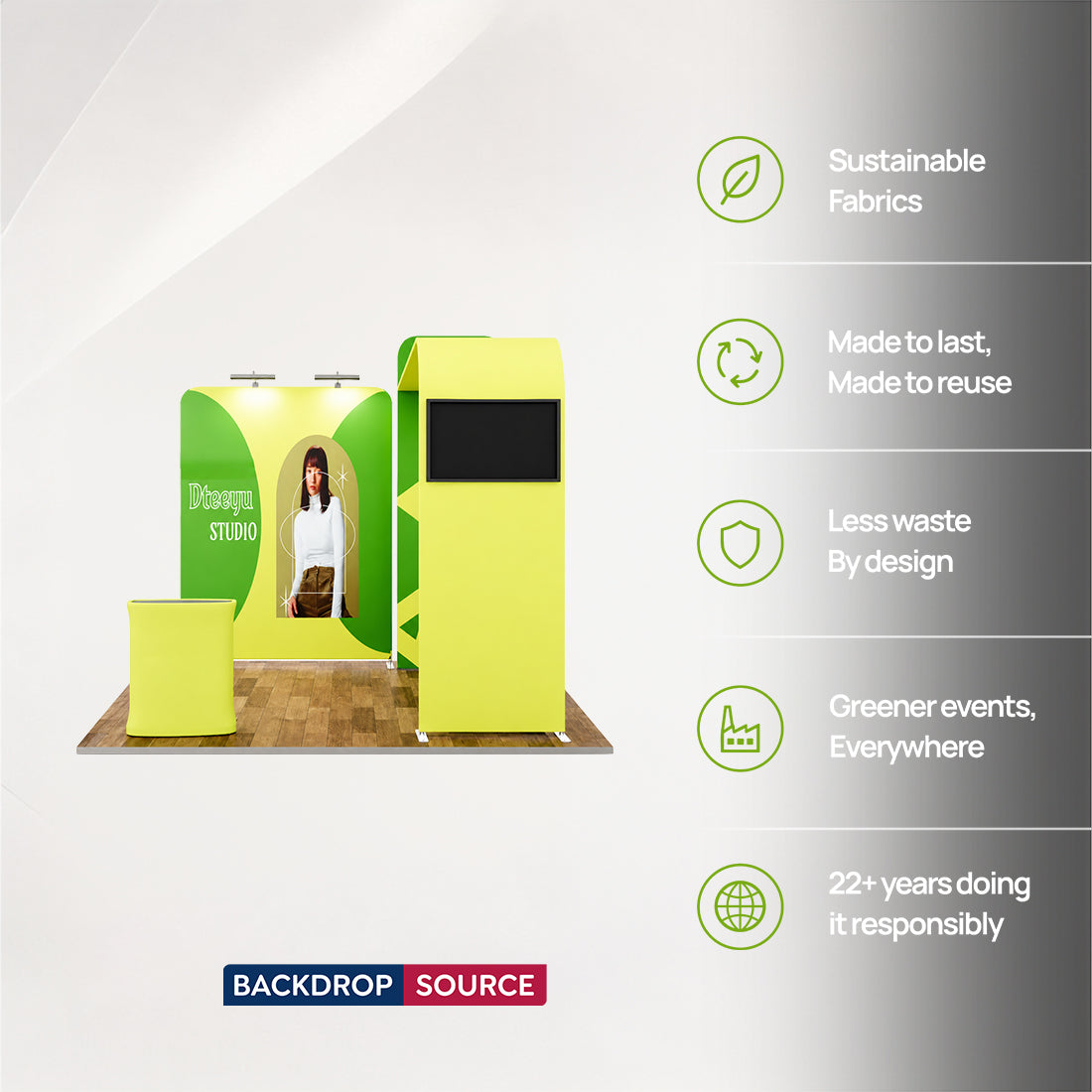 Kit espositivo per TV modulare Premium L Arch per stand larghi 3 m
